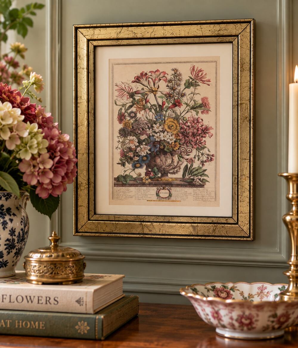 Vintage Robert Furber October Botanical Print Art